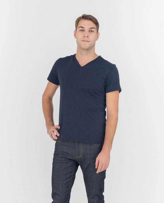 Men Organic Pima Cotton Organic Pima Cotton V-Neck Tee GMJTP00034G187